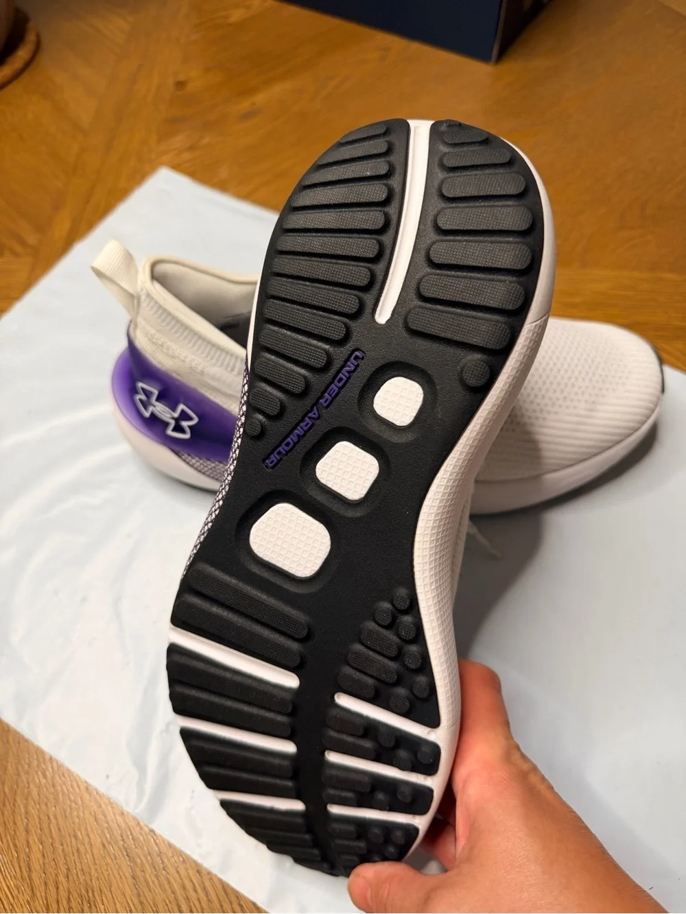 Under Armour Men's White and Purple Phantom Training Sneakers